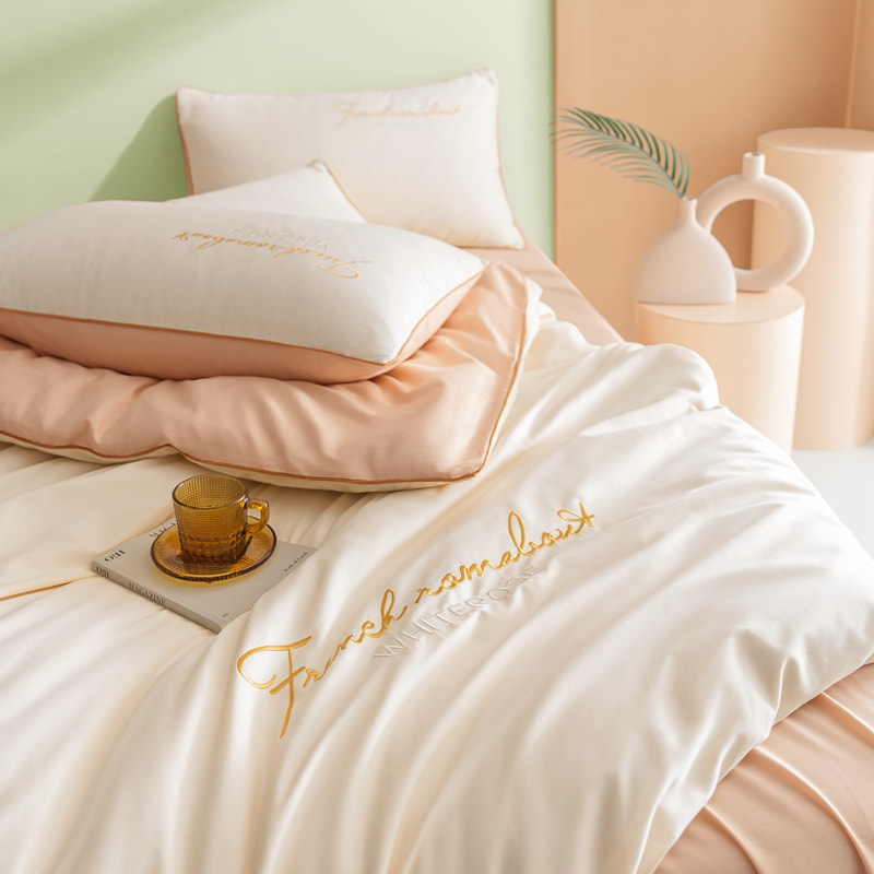 Kapas murni warna slip double sheet set